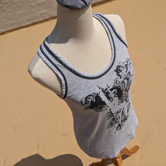 ❤️ Pole Dance Fitness Tank Top in Grey & Black by Zenana - Picture 4 of 14